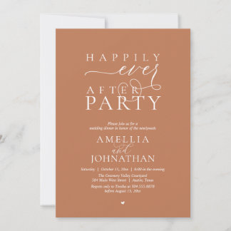 Invitation Happily Ever After Party Wedding Elopement Dinner