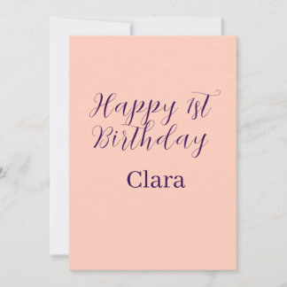 Invitation Happy 1st birthday orange purple boho retro name 