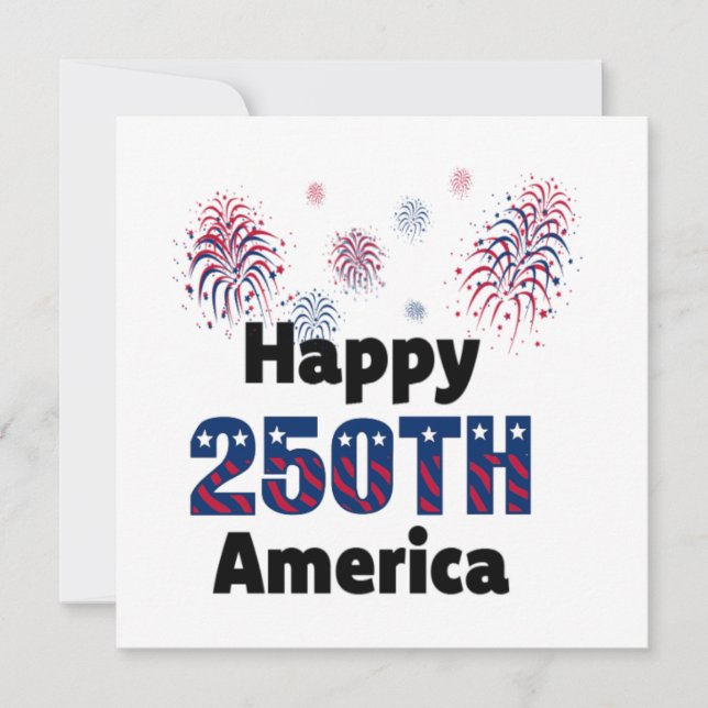 Invitation Happy 250th America Patriotic 4th of July (Devant)