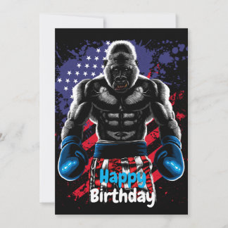 Invitation Happy Birthday boxer gorilla