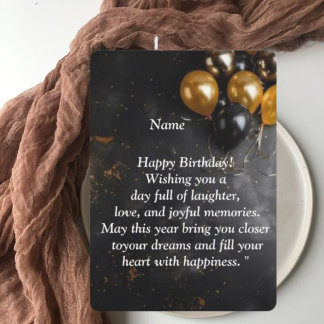 Invitation  Happy Birthday Card - Joyful Wishes, Balloons & C