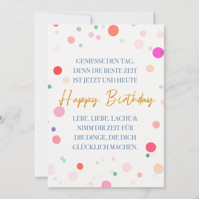 Invitation Happy Birthday und ein toller Spruch Gute Laune (Devant)