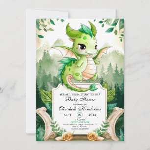 Invitation Happy Editable Dragon Baby shower