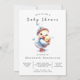Invitation Happy Editable Duck Baby shower