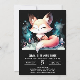 Invitation Happy Enchanted Fox Anniversaire numérique