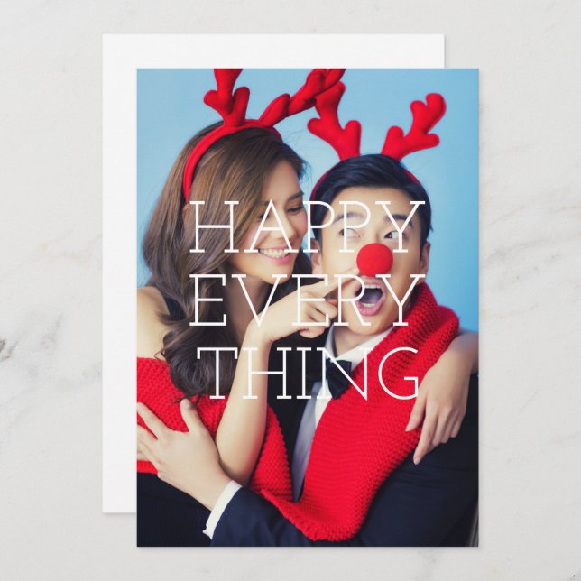 Invitation Happy Everything Holiday Photo Overlay (Devant / Derrière)