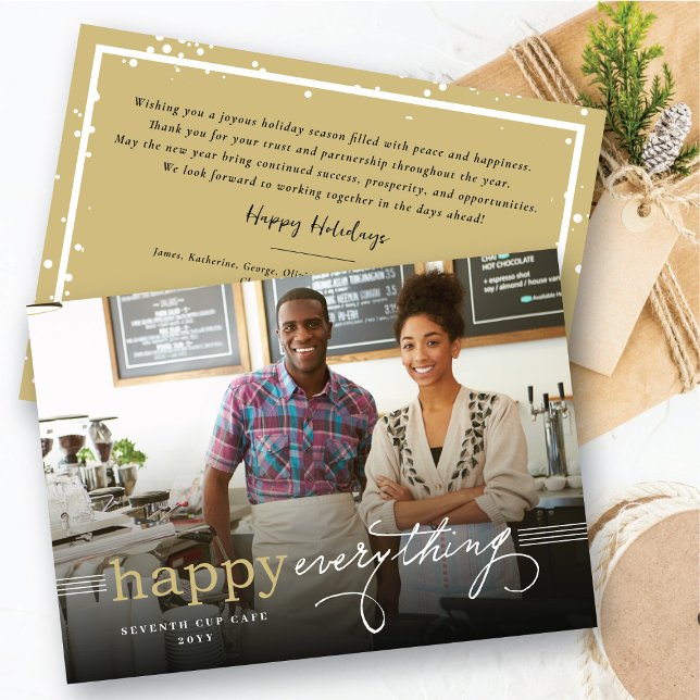 Invitation Happy Everything Simple Typographie Photo Business (Créateur téléchargé)