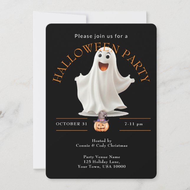 Invitation HAPPY GHOST HALLOWEEN Party (Devant)