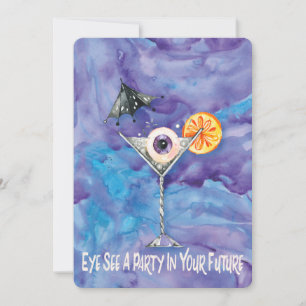 Invitation Happy Halloween Black Cat Costume Cocktail Party