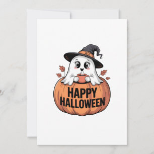 Invitation Happy Halloween caféine fantôme