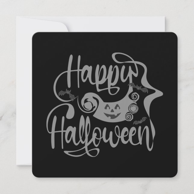 Invitation Happy Halloween chauves-souris Jack-o'-lantern (Devant)