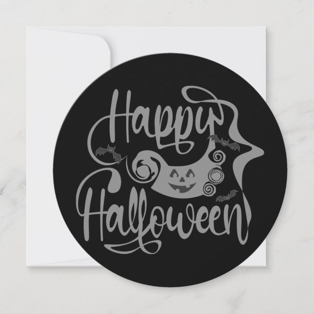 Invitation Happy Halloween chauves-souris Jack-o'-lantern (Devant)