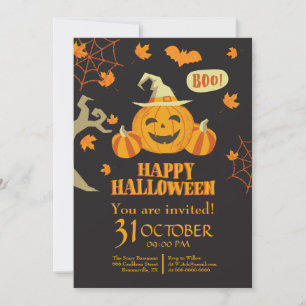 Invitation Happy Halloween Citrouille Manger Boire Soit effra