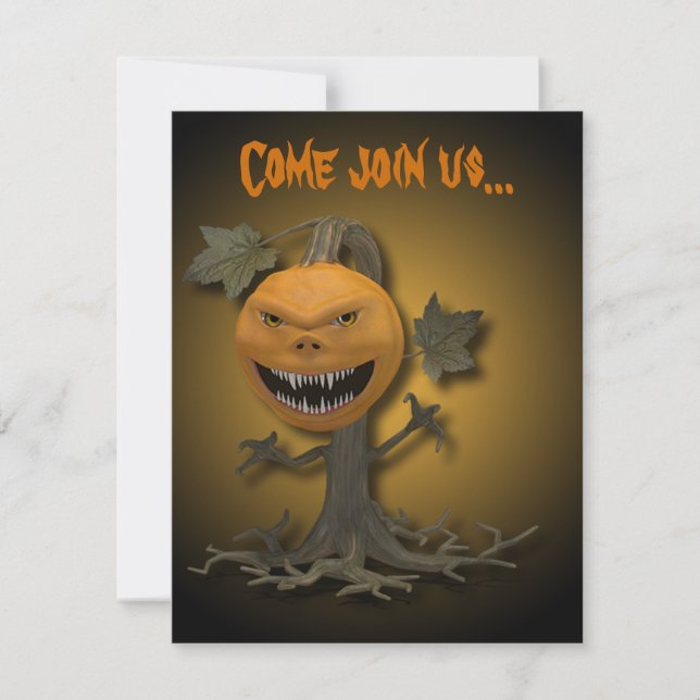 Invitation Happy Halloween Citrouille Tree (Devant)