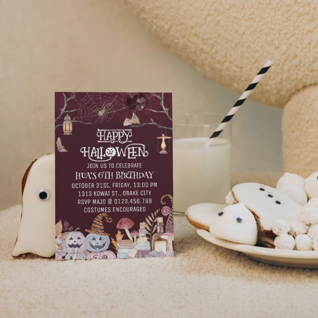 Invitation Happy Halloween Éffrayant Anniversaire Fête Invita (Créateur téléchargé)