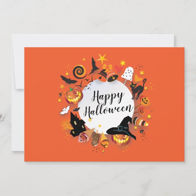 Invitation Happy Halloween fêtes design moderne (Devant)