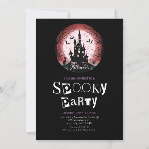 Invitation Happy Halloween Haunted House Pleine lune Hallowee