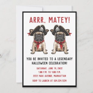 Invitation Happy Halloween Pirate French Bulldog
