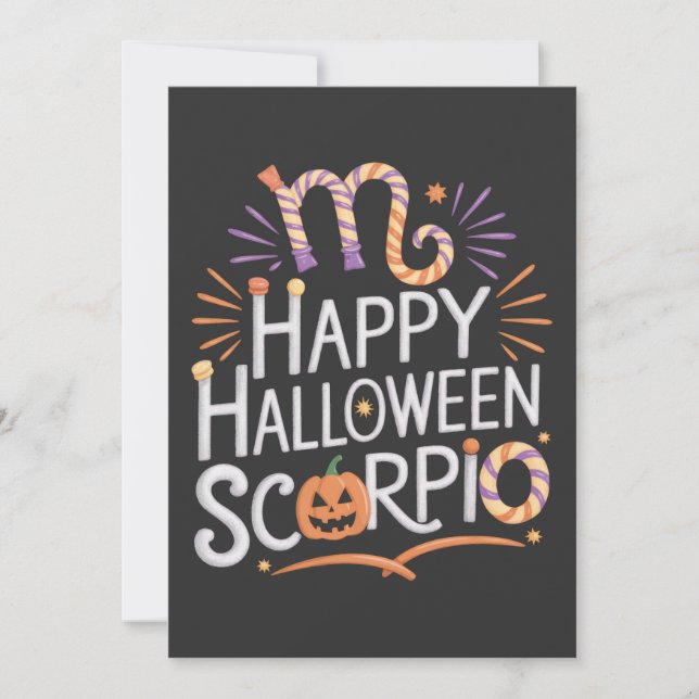 Invitation Happy Halloween, Scorpio Halloween Scorpio Citatio (Devant)