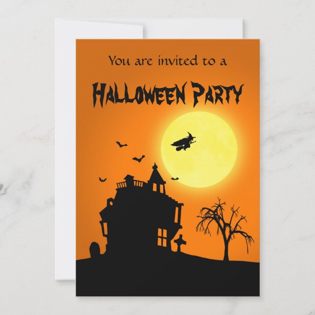 Invitation Happy Halloween Silhouette paysage (Devant)