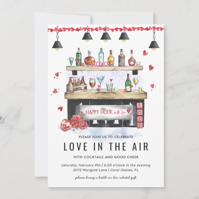 Invitation Happy Hour de fête | Soirée Cocktail de la Saint-V (Devant)