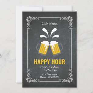 Invitation Happy Hour Party Flyer Modèle