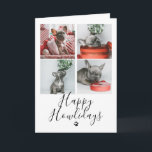 Invitation Happy Howlidays Photo Collage Dog Christmas Card<br><div class="desc">Happy Howlidays Photo Collage Dog Christmas Card de Ricaso - une carte de vacances amusante et délicieuse pour chien de compagnie avec quatre modèles photographiques et un détail délicat de typographie à la source - à l'intérieur du texte est facile à personnaliser avec votre propre message - votre membre de...</div>