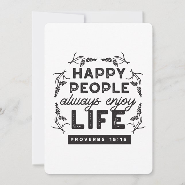 Invitation Happy Life with Faith – Proverbs 15:15 Art (Devant)