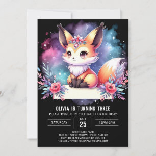 Invitation Happy Little Fox Anniversaire numérique