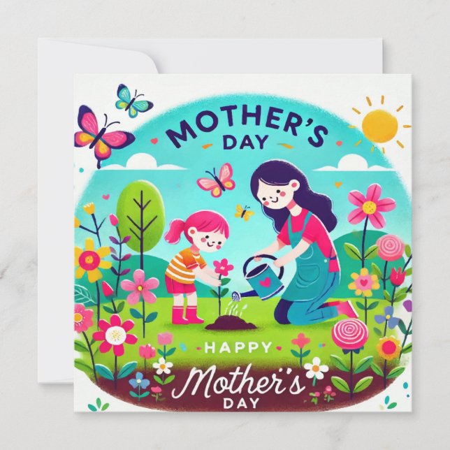 Invitation Happy Maman's Day Print Design (Devant)