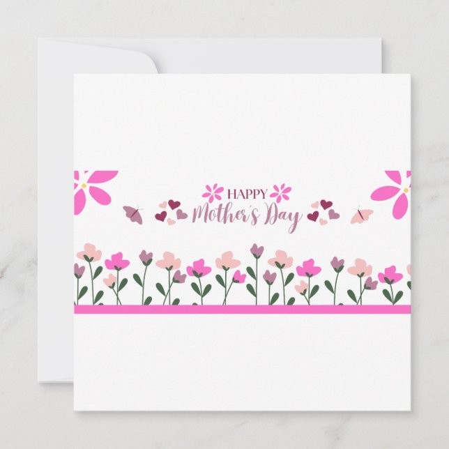 Invitation Happy Mother day multi Colour Design (Devant)