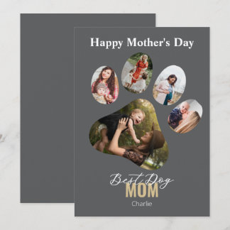 Invitation Happy Mother's day chien paw photo collage