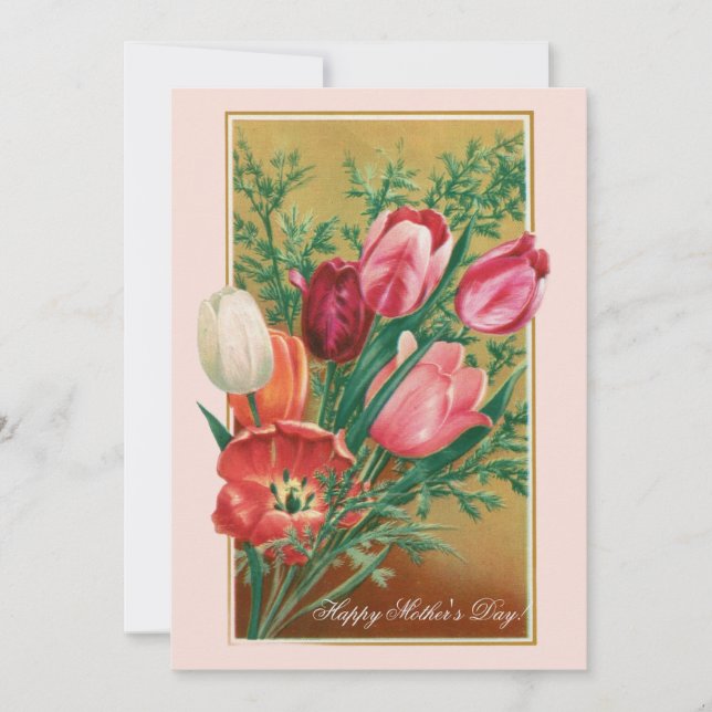 Invitation Happy Mother's Day!  Retro Congratulations card (Devant)
