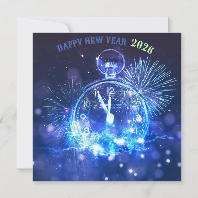 Invitation Happy new year 2026 holiday card  (Devant)