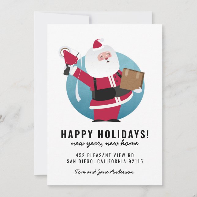 Invitation Happy Père Noël Mover avec boîte (Devant)