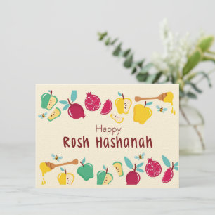 Invitation Happy Rosh Hashanah Honey & Apple 