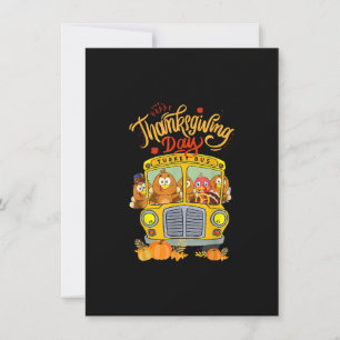 Invitation Happy Thanksgiving Day Funny Turkey School Dri