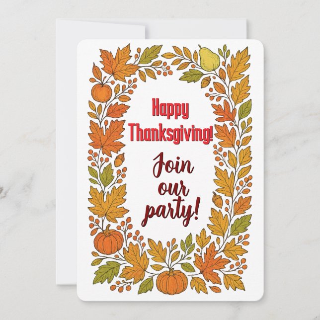Invitation Happy Thanksgiving template (Devant)
