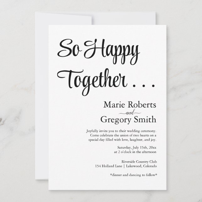 Invitation Happy Together : Un Mariage simple et doux (Devant)