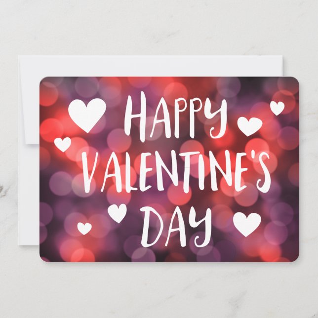 Invitation happy valentines day bokeh (Devant)