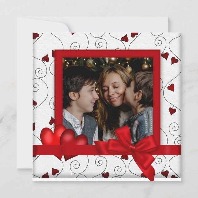 Invitation Happy Valentine's Day Card with Photo (Devant)