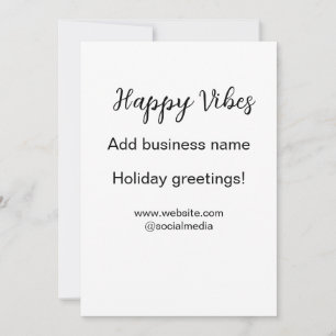 Invitation Happy vibes Noël voeux de vacances business y