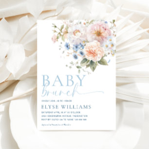 Invitation Hargrove Blue Floral Baby Brunch Baby shower