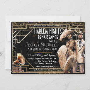 Invitation Harlem Nights Gatsby 1920 Africains-Américains