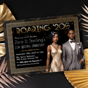 Invitation Harlem Nights Mariage afro-américain Anniversaire