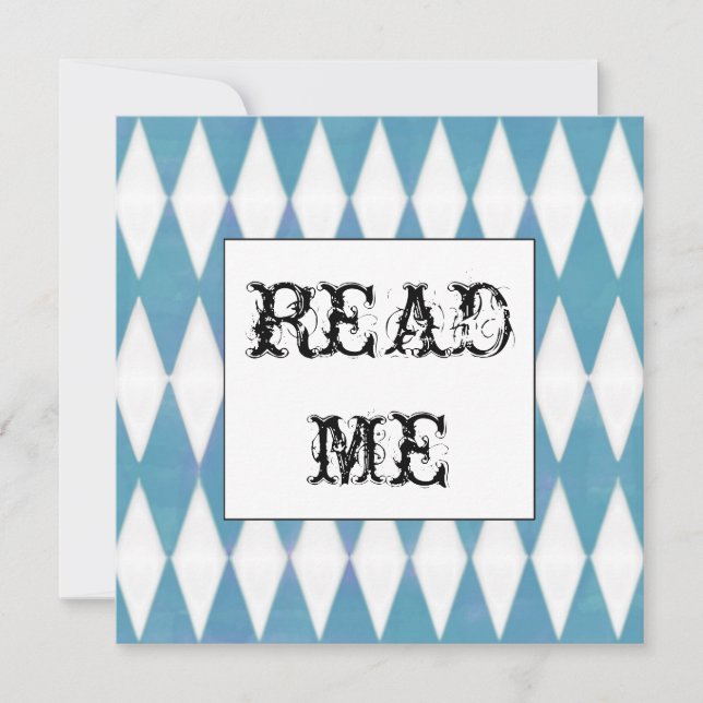 Invitation Harlequin Alice carrée dans l'invitation du pays (Devant)