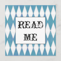 Harlequin Alice carrée dans l'invitation du pays