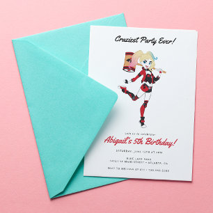 Invitation Harley Quinn Girls Anniversaire