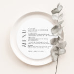 Invitation HARLOW Minimaliste Ronde Mariage Menu Dîner<br><div class="desc">Harlow Collection - un mélange parfait de sophistication propre et de modernité. Il est conçu avec une police de caractères moderne qui respire le style et l'élégance. Chaque produit de la collection est soigneusement conçu pour présenter un look à la fois intemporel et tendance.</div>