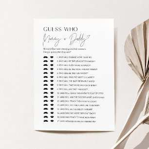 Invitation HARLOW Qui l'a dit maman ou papa Baby Game Card